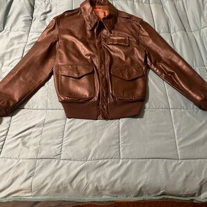 Men's Brown Leather Jacket unisex